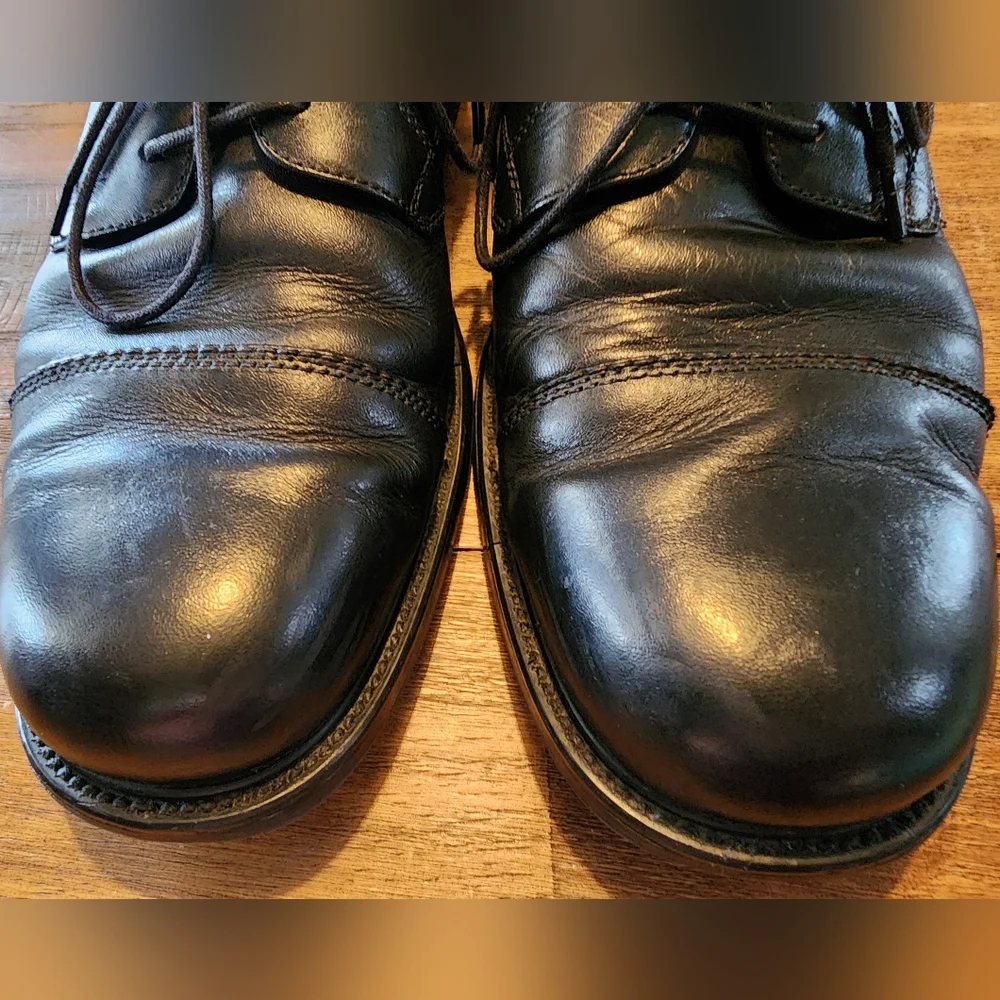 Hunters Bay Men's Black Leather Dress Shoes Size 13